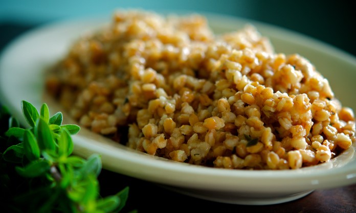 Farro and Roasted Garlic Pilaf